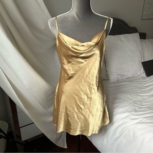 gold mini dress open back